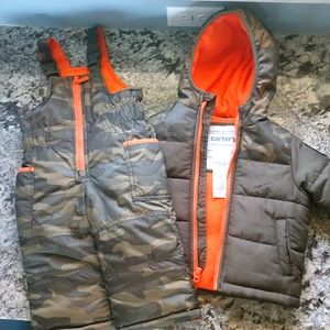 Carter's snow pants coat set infant toddler camo